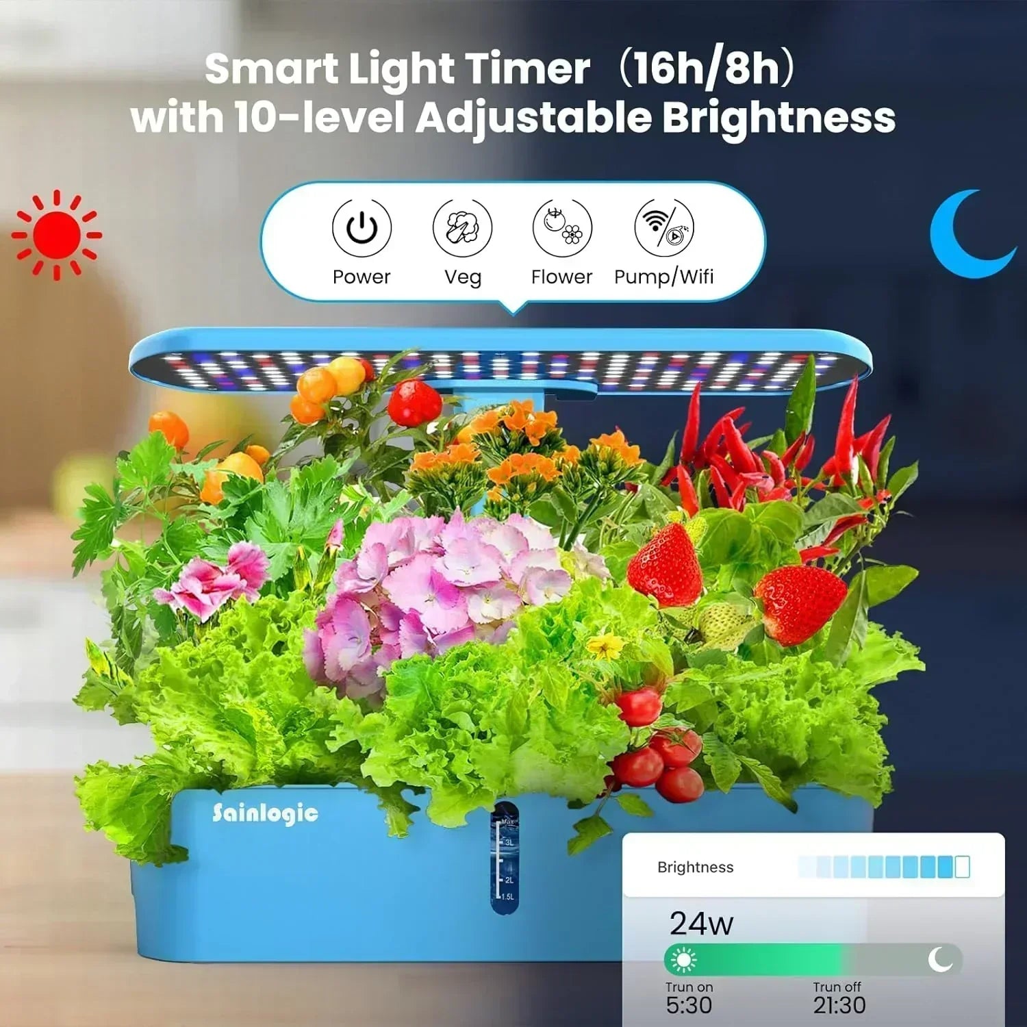 Hydroponic Planting System Kit 12 Watering Planters Smart Indoor Garden with APP