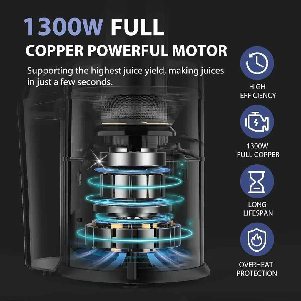 1300W KOIOS Centrifugal Juicer with Extra Large 3 Feed Chute and Titanium Filter