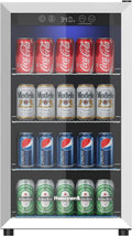 Honeywell Beverage Refrigerator and Cooler 115 Can Mini Fridge with Glass Door for Soda Beer