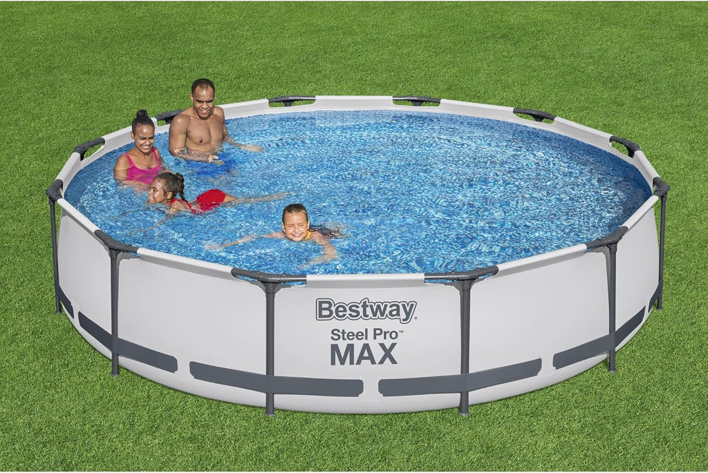 Steel Pro MAX 10 Foot x 30 Inch Round Metal Frame Above Ground Backyard Swimming Pool Set