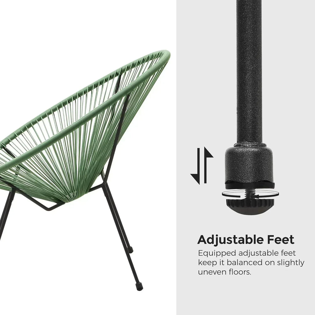 Outdoor Settee 2-Seat Garden Furniture with Backrest PE Rattan