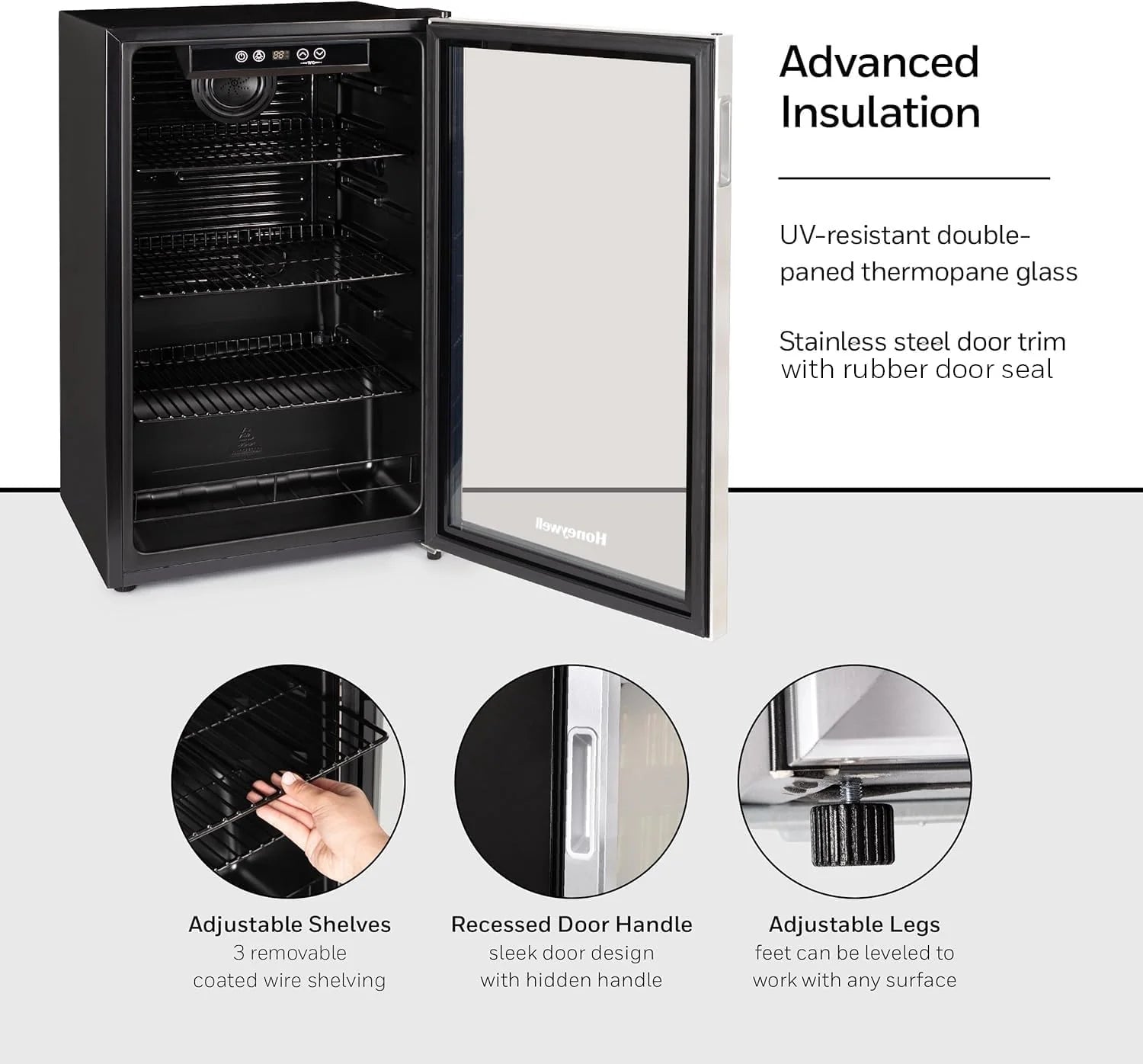 Beverage Refrigerator and Cooler, 115 Can Mini Fridge with Glass Door for Soda Beer or Wine for Office or Bar with Adjustable Removable Shelving