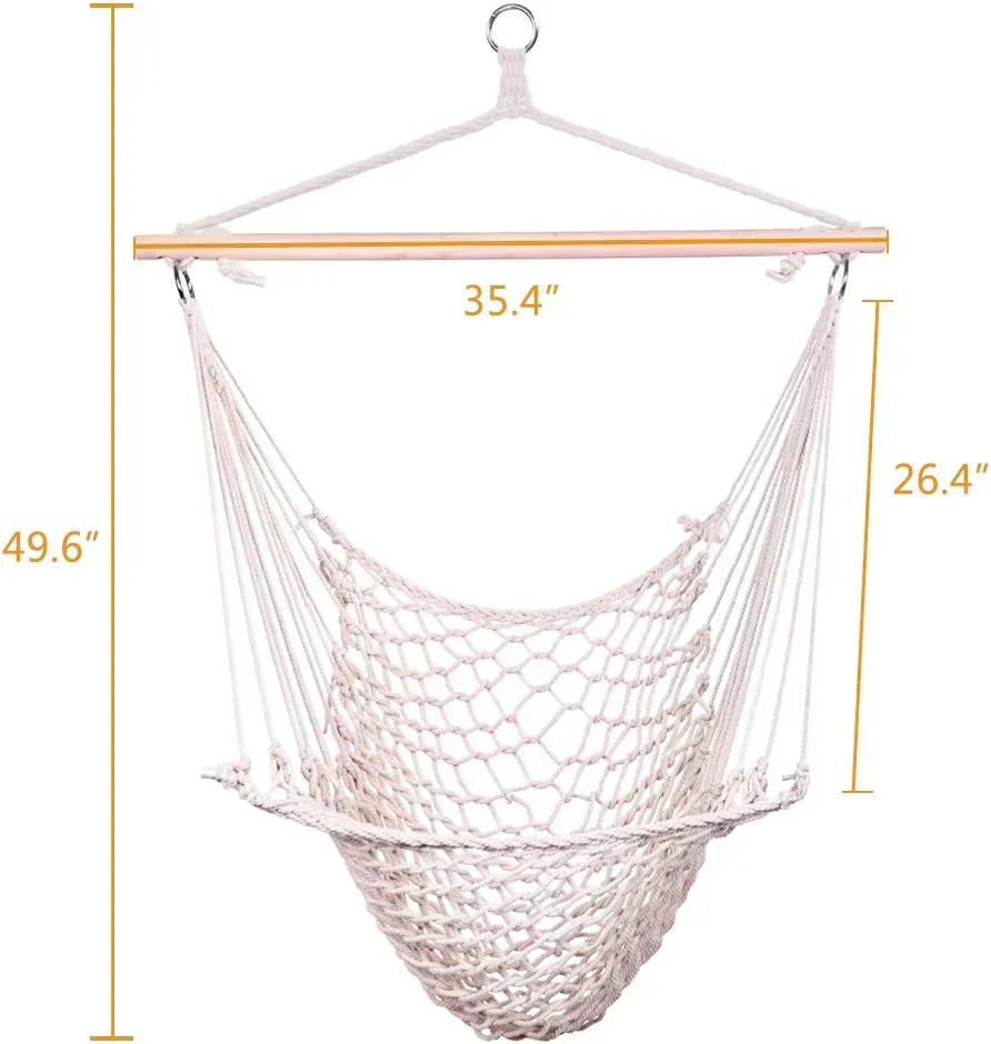 ONCLOUD Hammock Chair Hanging Rope Swing Load Capacity Macrame Hammock Swing Seat