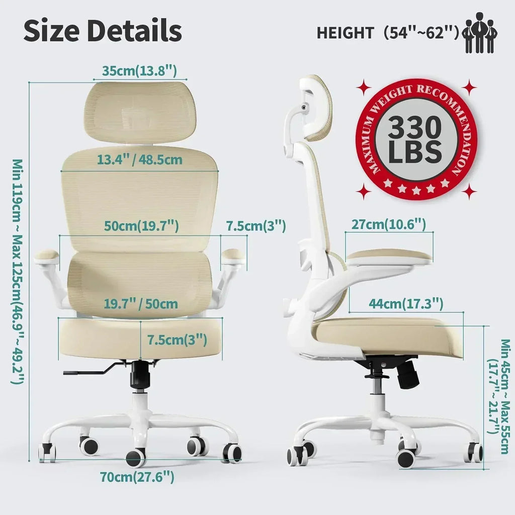 TRALT Office Chair Ergonomic Desk Chair 330 lbs Home Gaming Chair with Wheels