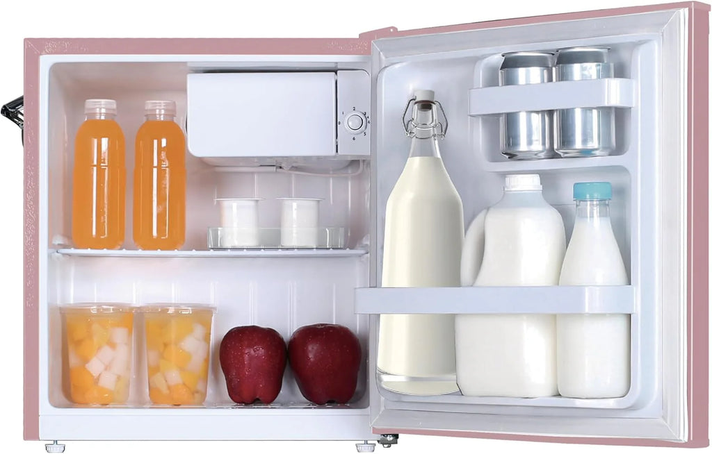 Frigidaire EFR176 Retro Compact Fridge with Chiller Mini Refrigerator with Built-in Bottle Opener for Office, Bedroom, Dorm Room or Cabin, 1.6 cu ft 16 D x 18 W x 18.5 H, Moonlight