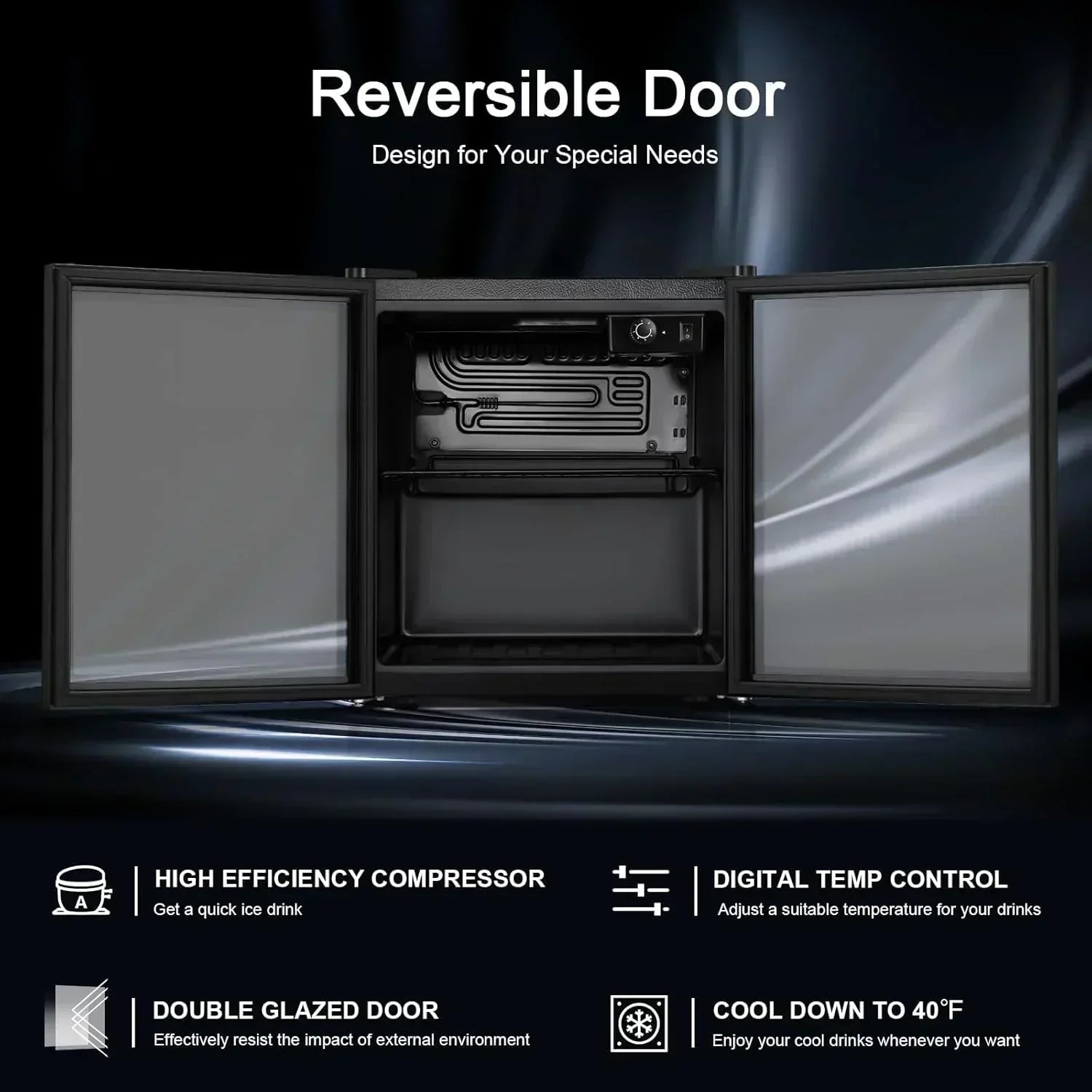 Antarctic Star Beverage Refrigerator Cooler 68 Can Mini Fridge with Glass Door for Beer Drinks Wine